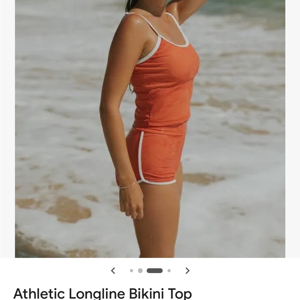 NWT! Geode Women’s Coral with White Trim - Athletic Longline Bikini Top Sz XXL - Picture 4 of 8